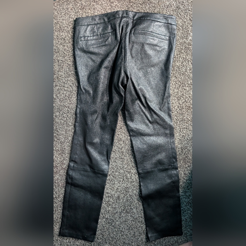 Helmut Lang Black Lamb Leather Cropped Pants - Picture 2 of 4